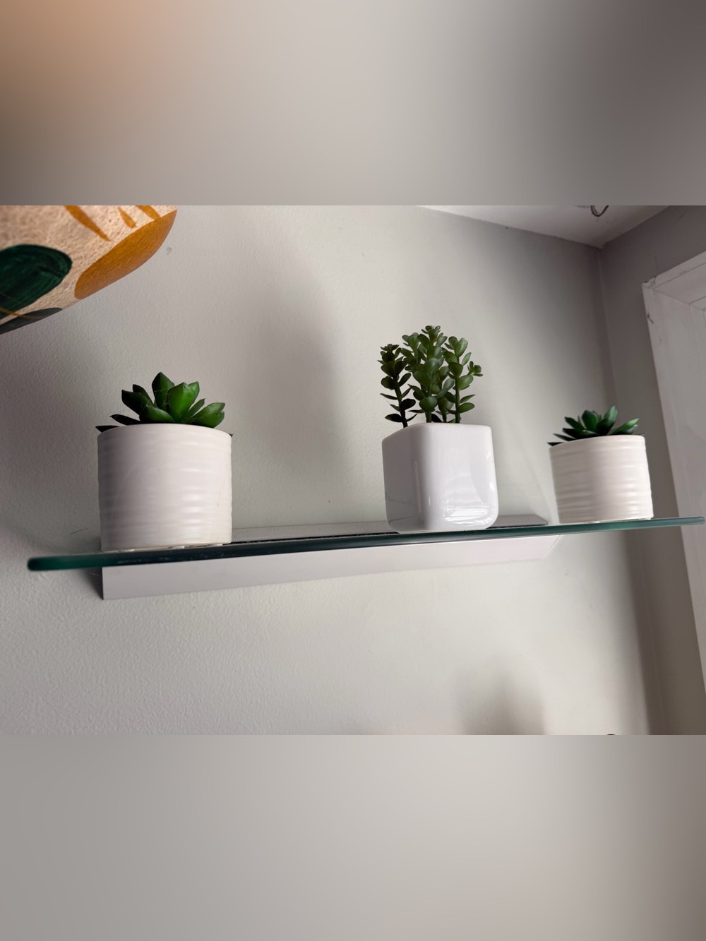 Set artificial succulents 3 pc Ceramic Planters Home Decor minimalist sleek pot